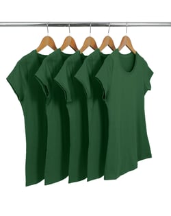 Kit 5 Baby Look PV / Malha Fria Verde Musgo