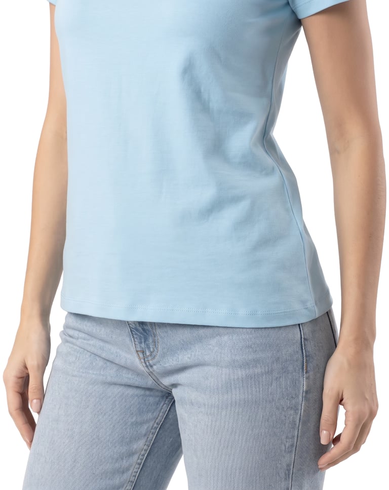 Baby Look de Algodão Premium Azul Claro