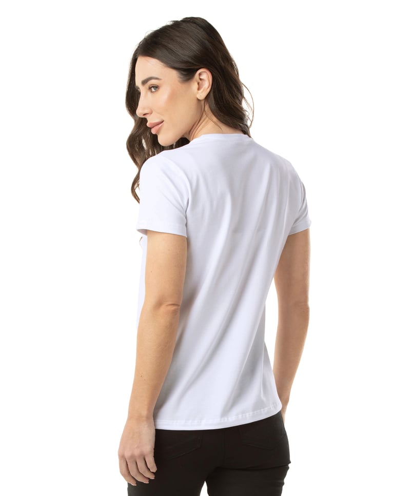 Camiseta de Algodão Egípcio Feminina Branca