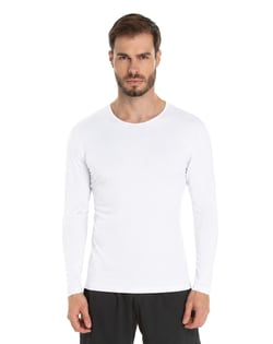 Camiseta Segunda Pele Manga Longa Masculina Branca UV 50+