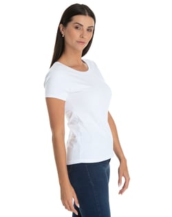 KIT 5 Baby Look de Algodão Premium Brancas