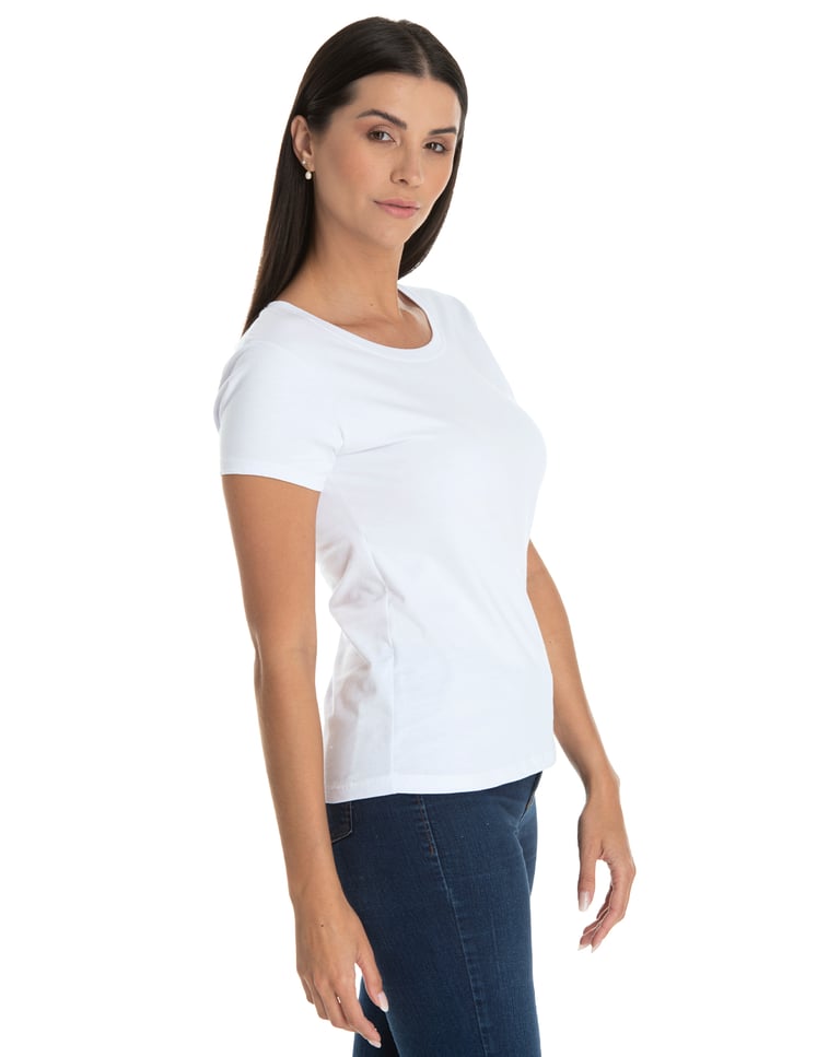 Baby Look de Algodão Premium Branca