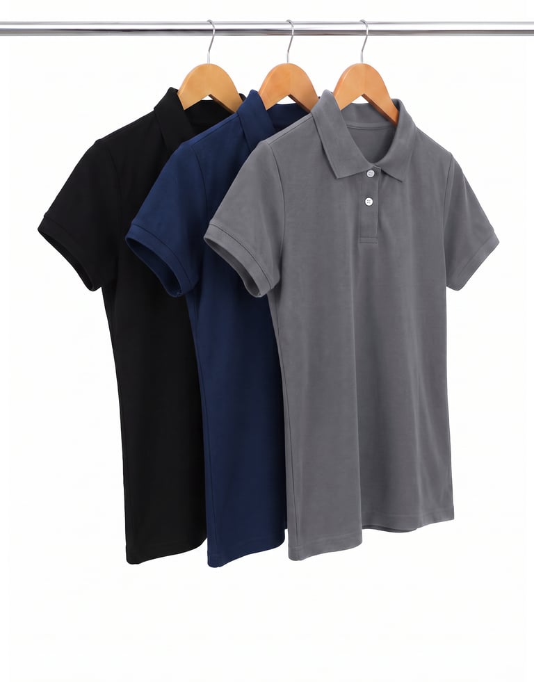 Kit 3 Camisas Polo Piquet Feminina 5