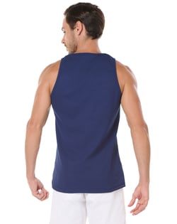 Regata Masculina Canelada em Ribana Azul Marinho