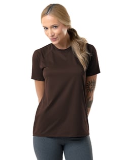 Camiseta Feminina Dry Poliamida Raglan Marrom