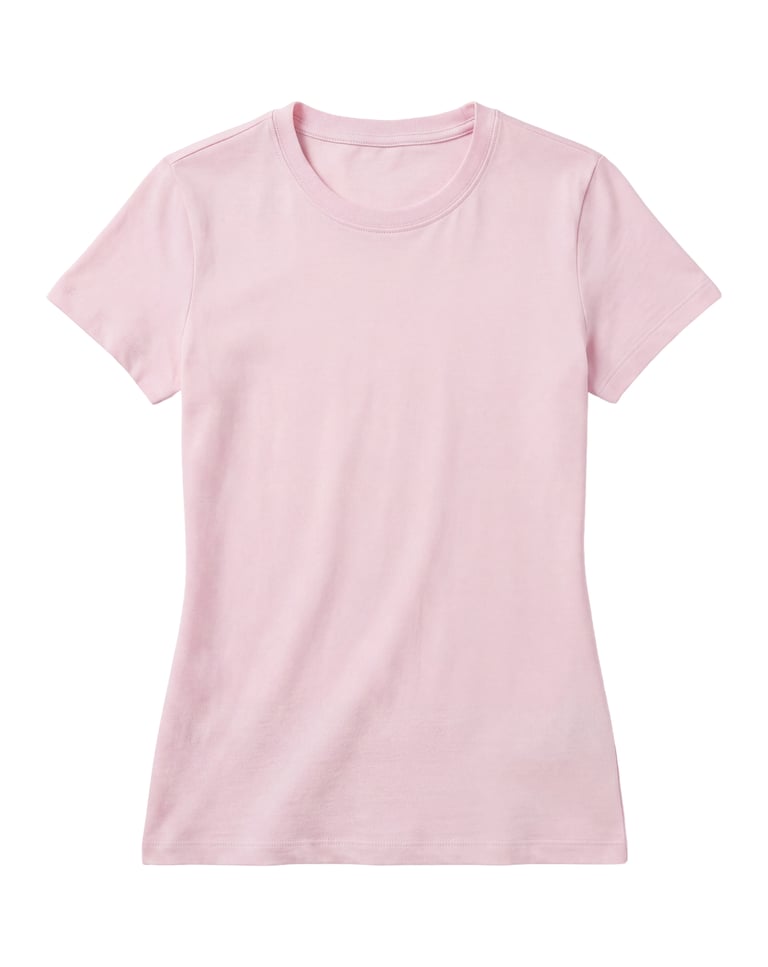 Baby Look de Algodão Premium Rosa Claro