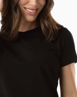Camiseta de Algodão Egípcio Feminina Preta