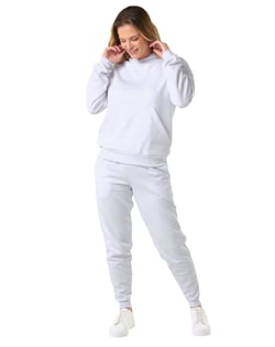 Conjunto Moletom Feminino com Capuz Branco 04