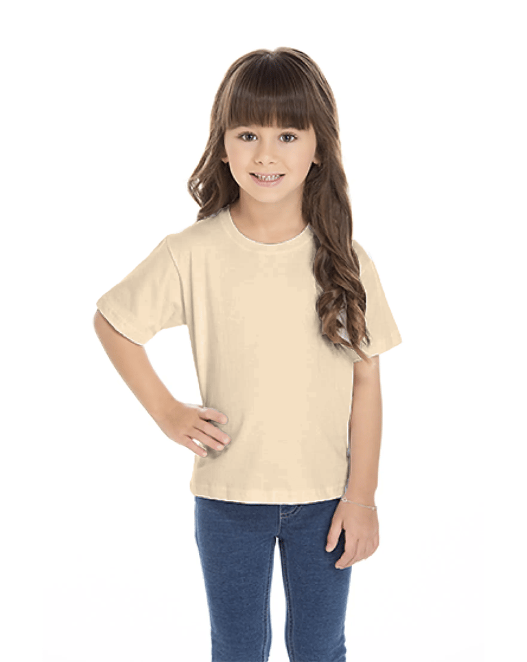 Camiseta Infantil de Algodão Penteado Areia