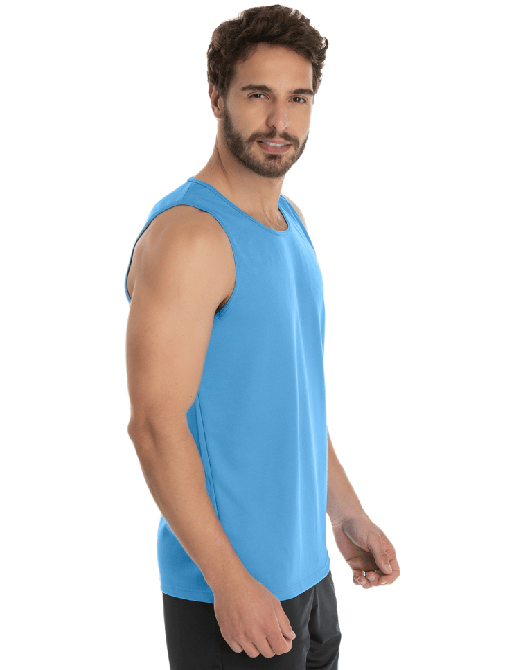 Regata Dry Fit Azul Claro Proteção UV 30+