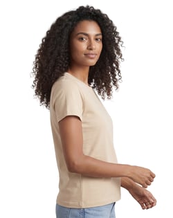 Baby Look de Algodão Premium Areia