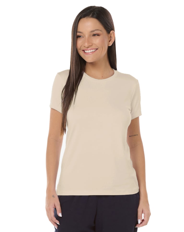 Camiseta Tech Modal Feminina Areia