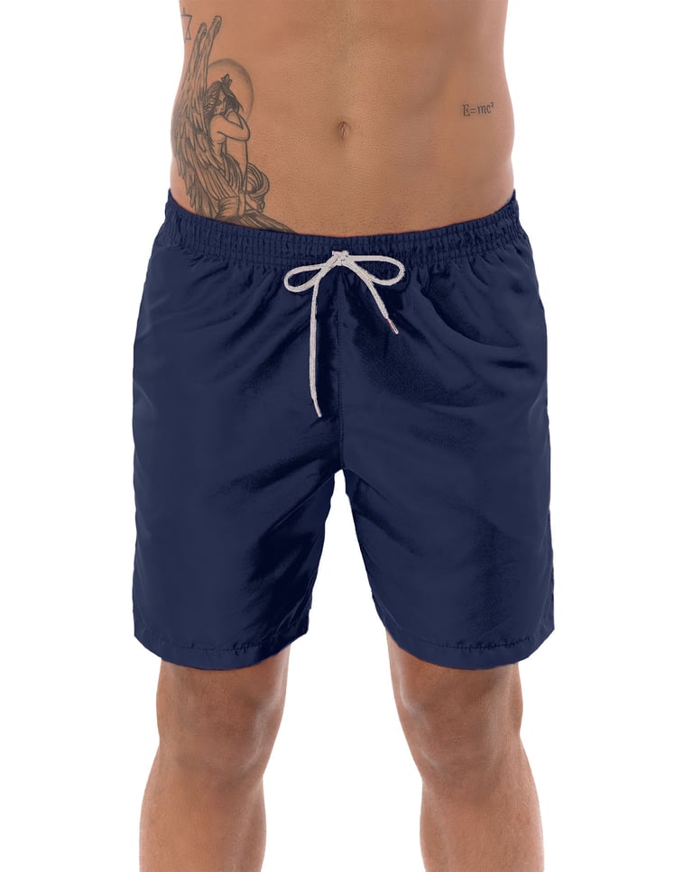 Short de Tactel com Elastano Masculino Azul Marinho