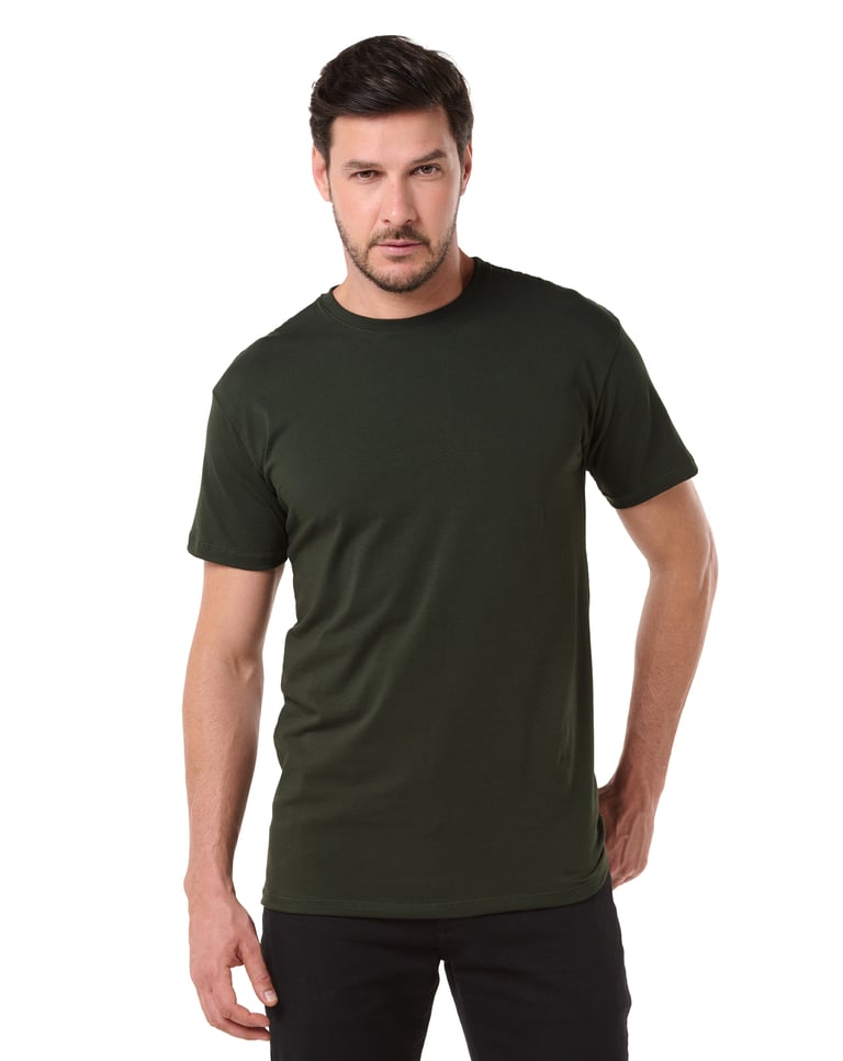 Camiseta Premium Algodão Egípcio Verde Musgo