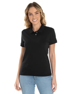 Camisa Polo Piquet Feminina Preta