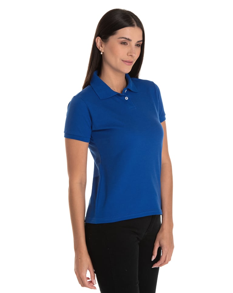 Camisa Polo Piquet Feminina Azul Royal