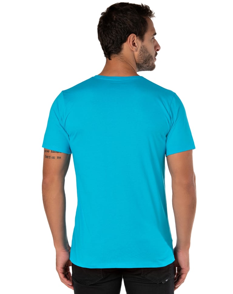 Camiseta de Algodão Premium Turquesa