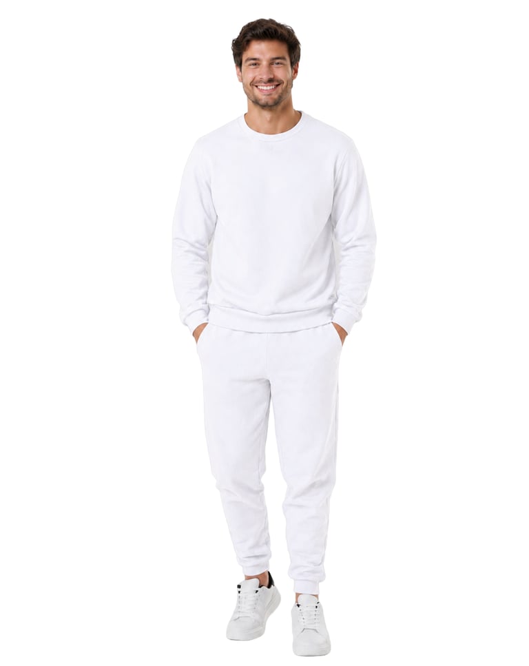 Conjunto Moletom Masculino Blusão Branco 08