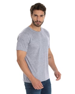 Camiseta de Poliéster/Sublimática Cinza Mescla
