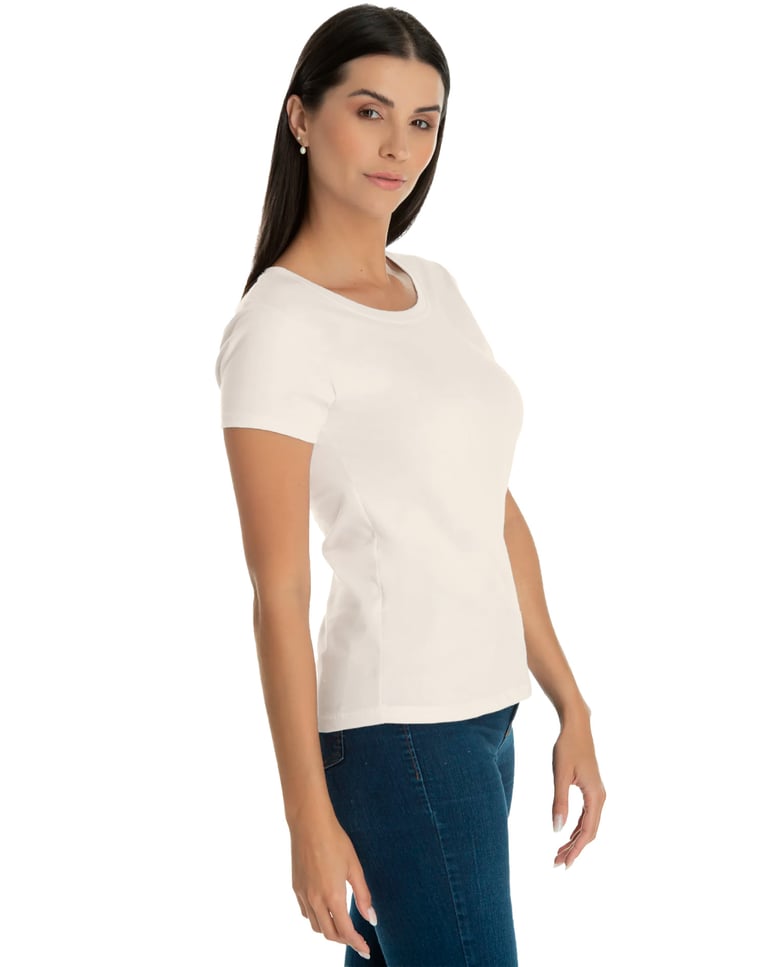Baby Look de Algodão Premium Off White