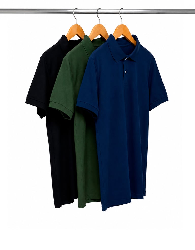 Kit 3 Camisas Polo Piquet Masculinas 07