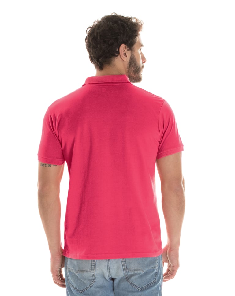 KIT 5 Camisas Polo Piquet Masculina Rosa Pink