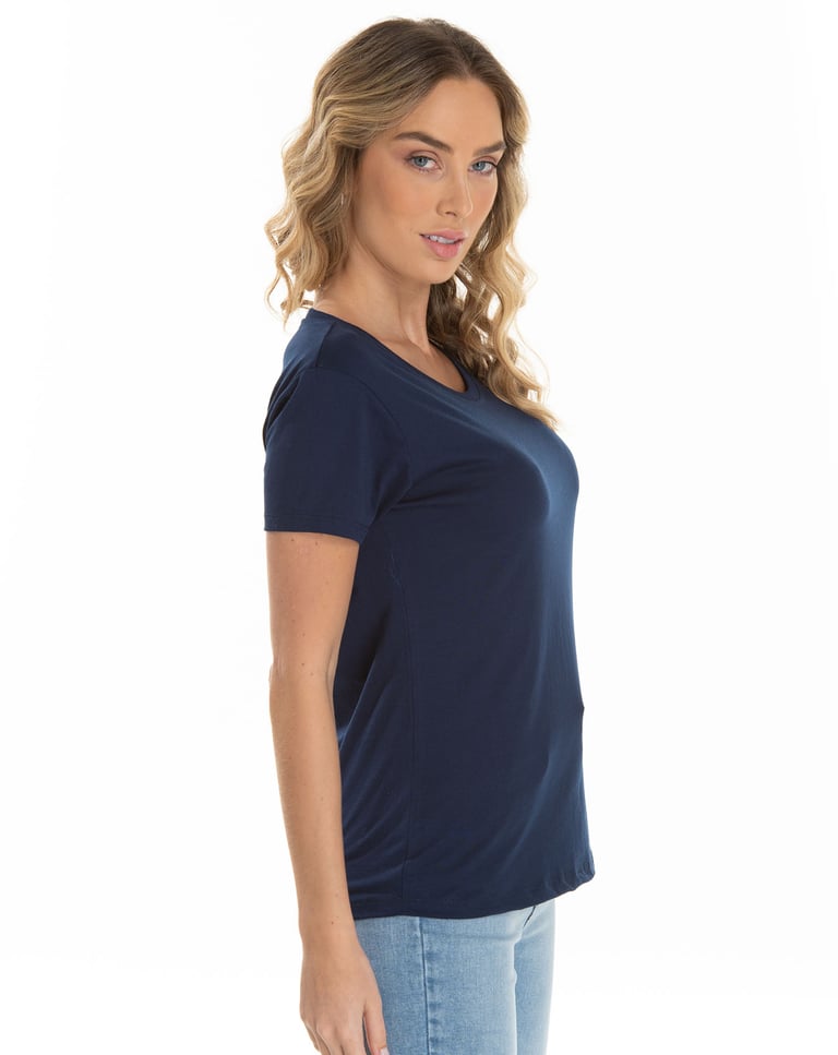 Kit 5 Baby Look PV / Malha Fria Azul Marinho