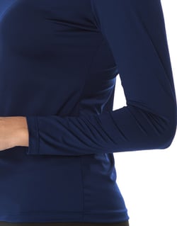 Camiseta Segunda Pele Manga Longa Feminina Azul Marinho UV 50+