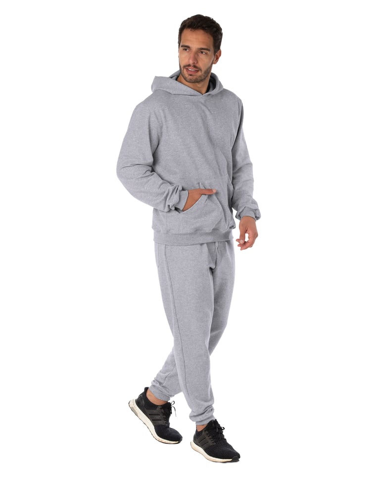 Conjunto Moletom Masculino com Capuz Cinza Mescla 02