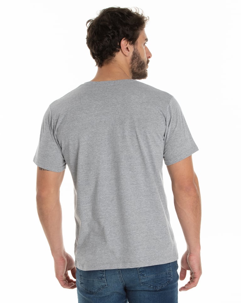 Camiseta de Algodão Premium Cinza Mescla