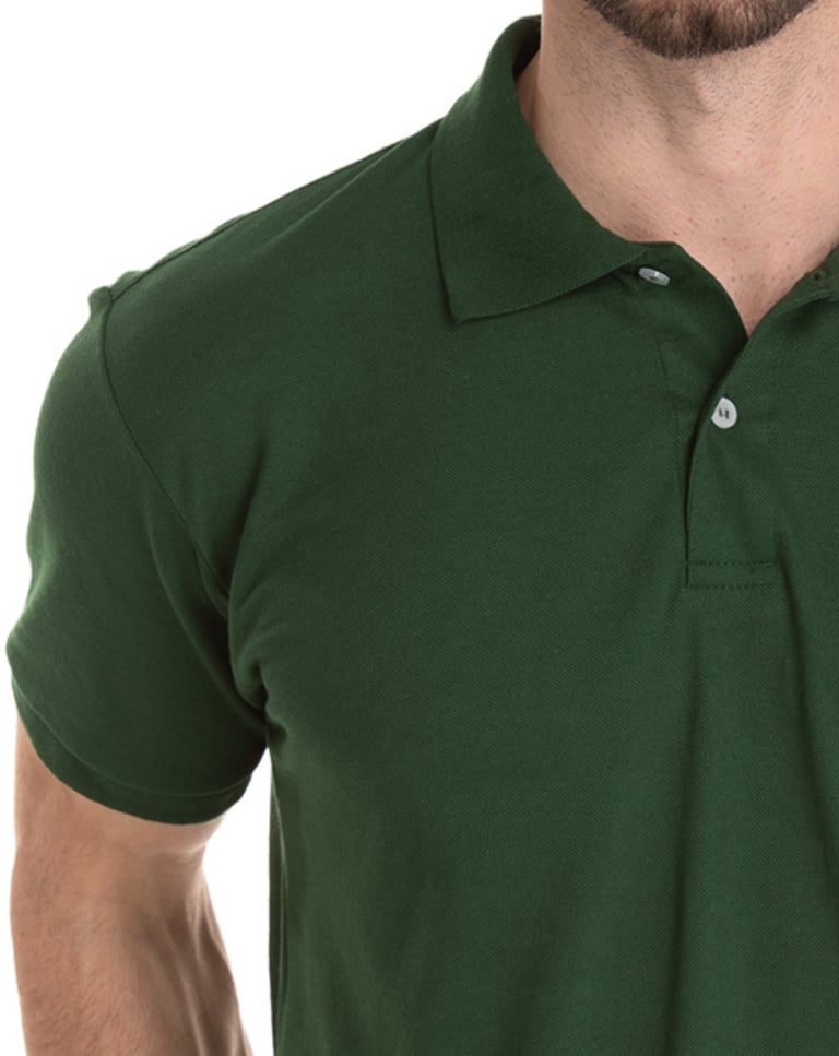 Camisa Polo Piquet Masculina Verde Musgo