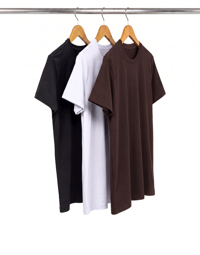 Kit 3 Camisetas de Algodão Egípcio Masculinas