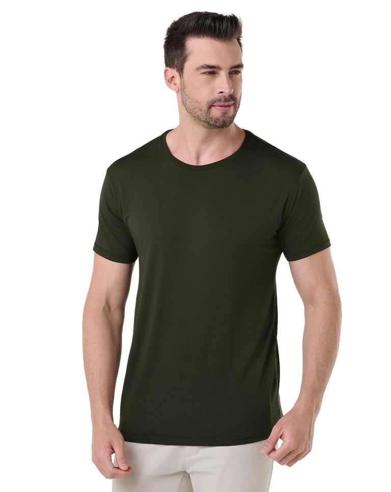 Camiseta Tech Modal Masculina Verde Militar