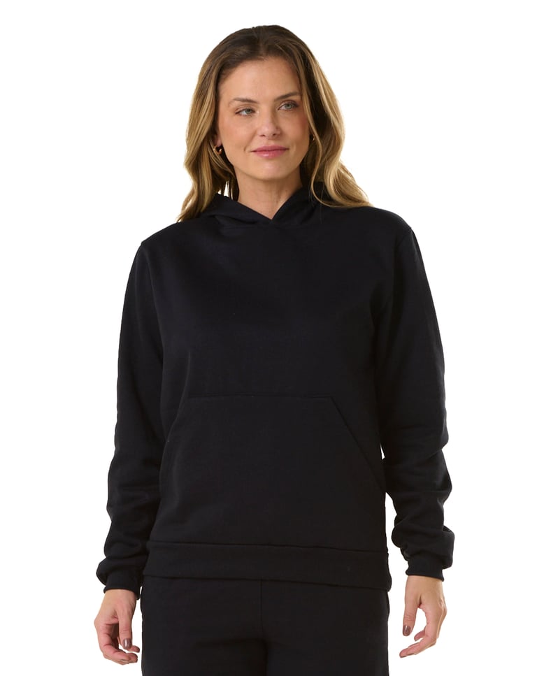 Kit 3 Moletons Canguru com Capuz Feminino Preto