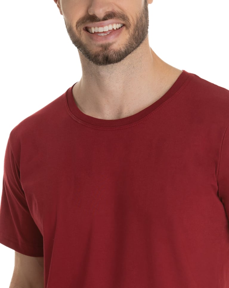 Camiseta de Algodão Premium Bordô
