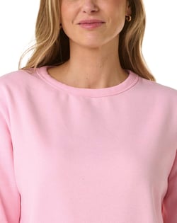 Blusão de Moletom Feminino Rosa Claro