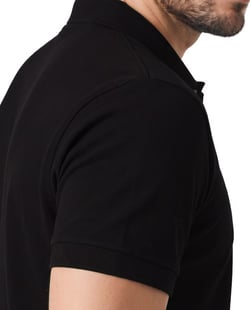 Kit 3 Camisas Polo Piquet Masculinas Pretas 14
