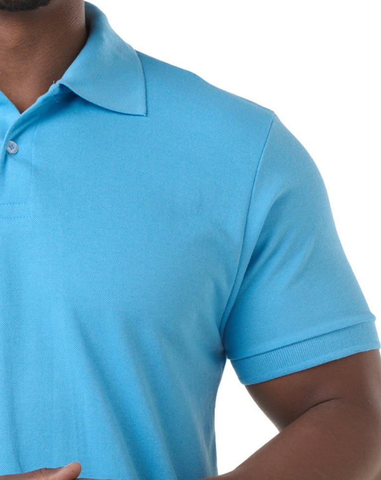 Camisa Polo Piquet Masculina Azul Claro