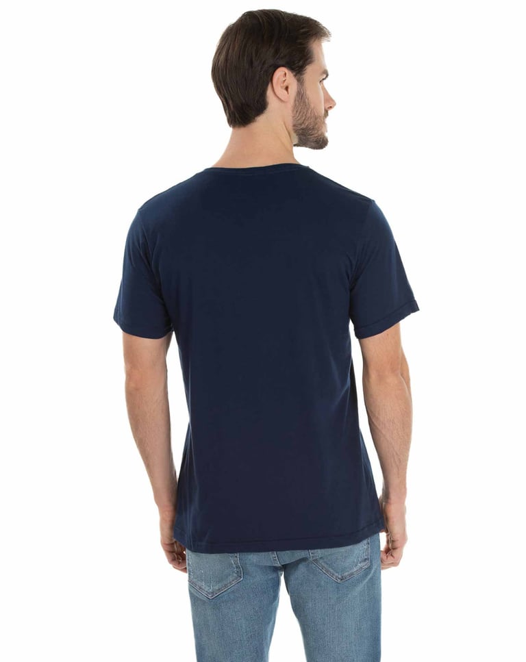 Camiseta de Algodão Premium Azul Marinho