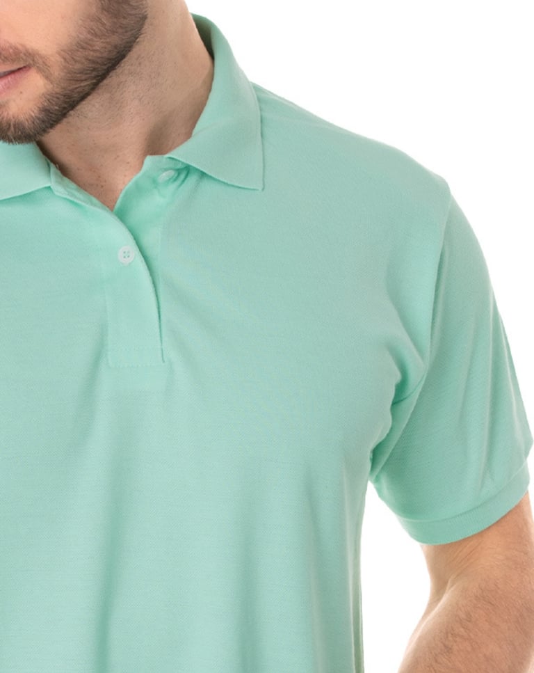 Camisa Polo Piquet Masculina Verde Claro