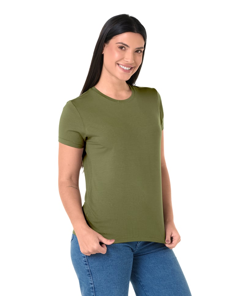 Camiseta Tech Modal Feminina Caqui