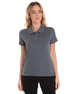 Camisa Polo Piquet Feminina Cinza Chumbo