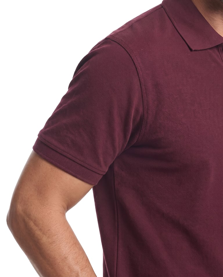 Camisa Polo Piquet Masculina Bordô