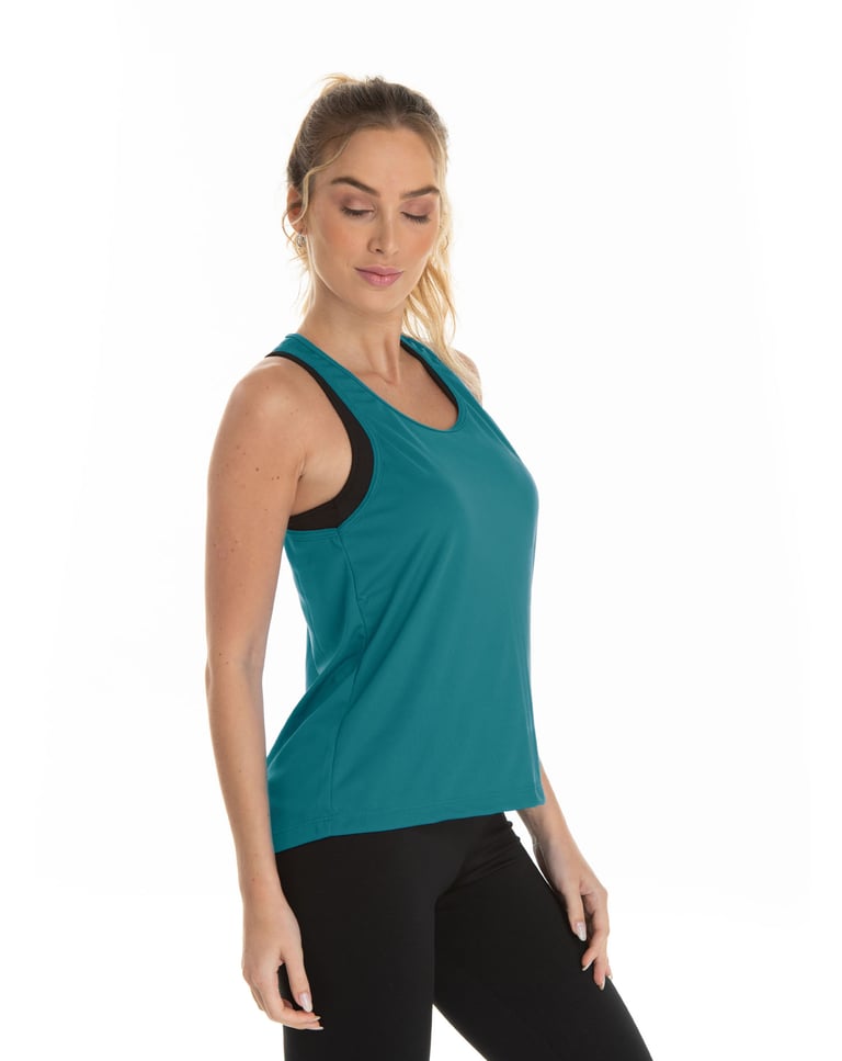Regata Feminina Dry Fit Verde Imperial Proteção UV 30+