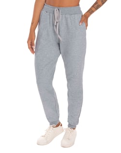 Calça Feminina de Moletom Cinza Mescla