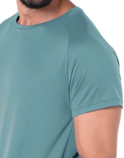 Camiseta Masculina Dry Poliamida Raglan Azul Topázio
