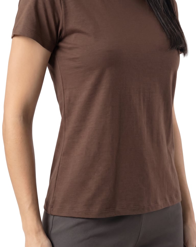 Baby Look de Algodão Premium Marrom