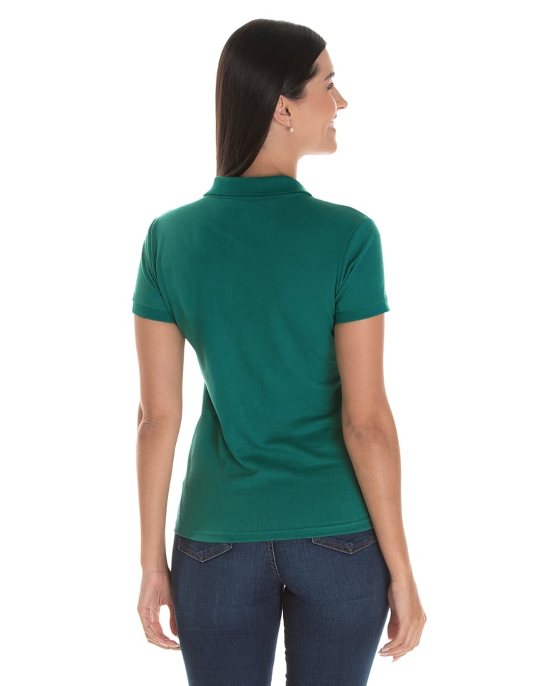Camisa Polo Piquet Feminina Verde Esmeralda