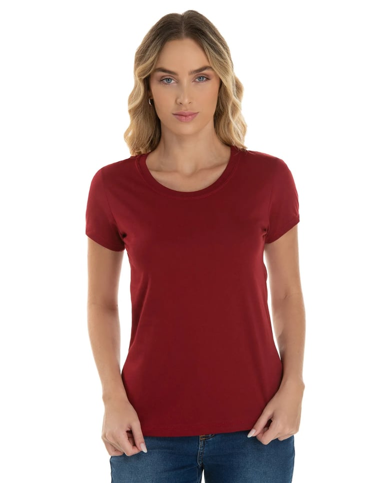 Baby Look de Algodão Premium Bordô