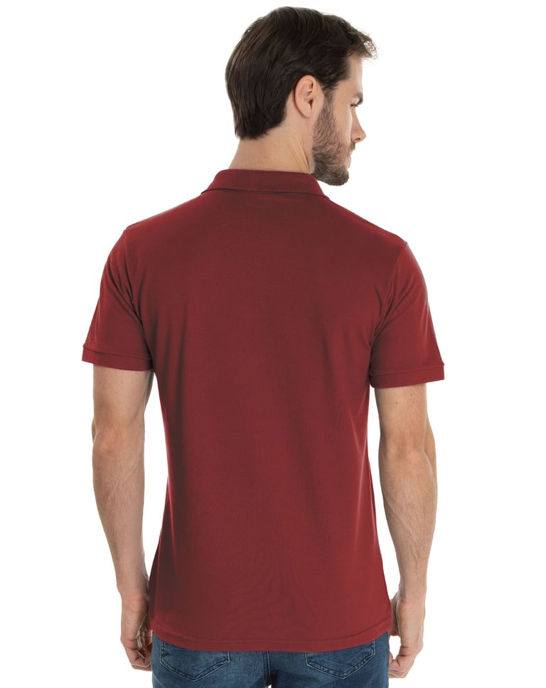 Camisa Polo Piquet Masculina Bordô